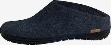 Glerups Hausschuh 'Black Rubber' in Blau: Vorderseite