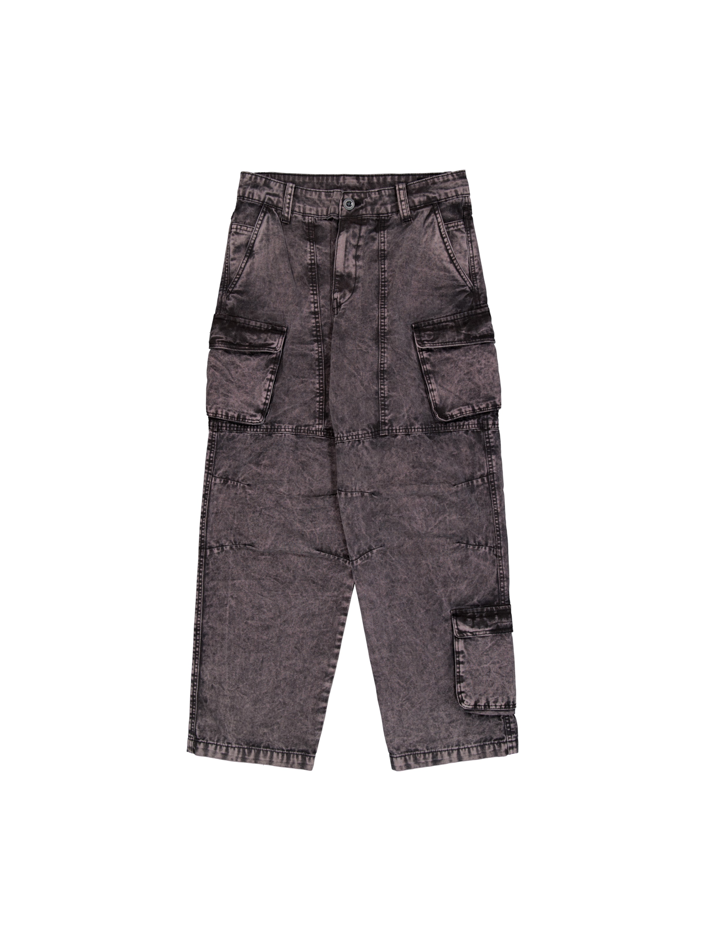 ALPHA INDUSTRIES - Loosefit Calças de ganga cargo em preto: frente