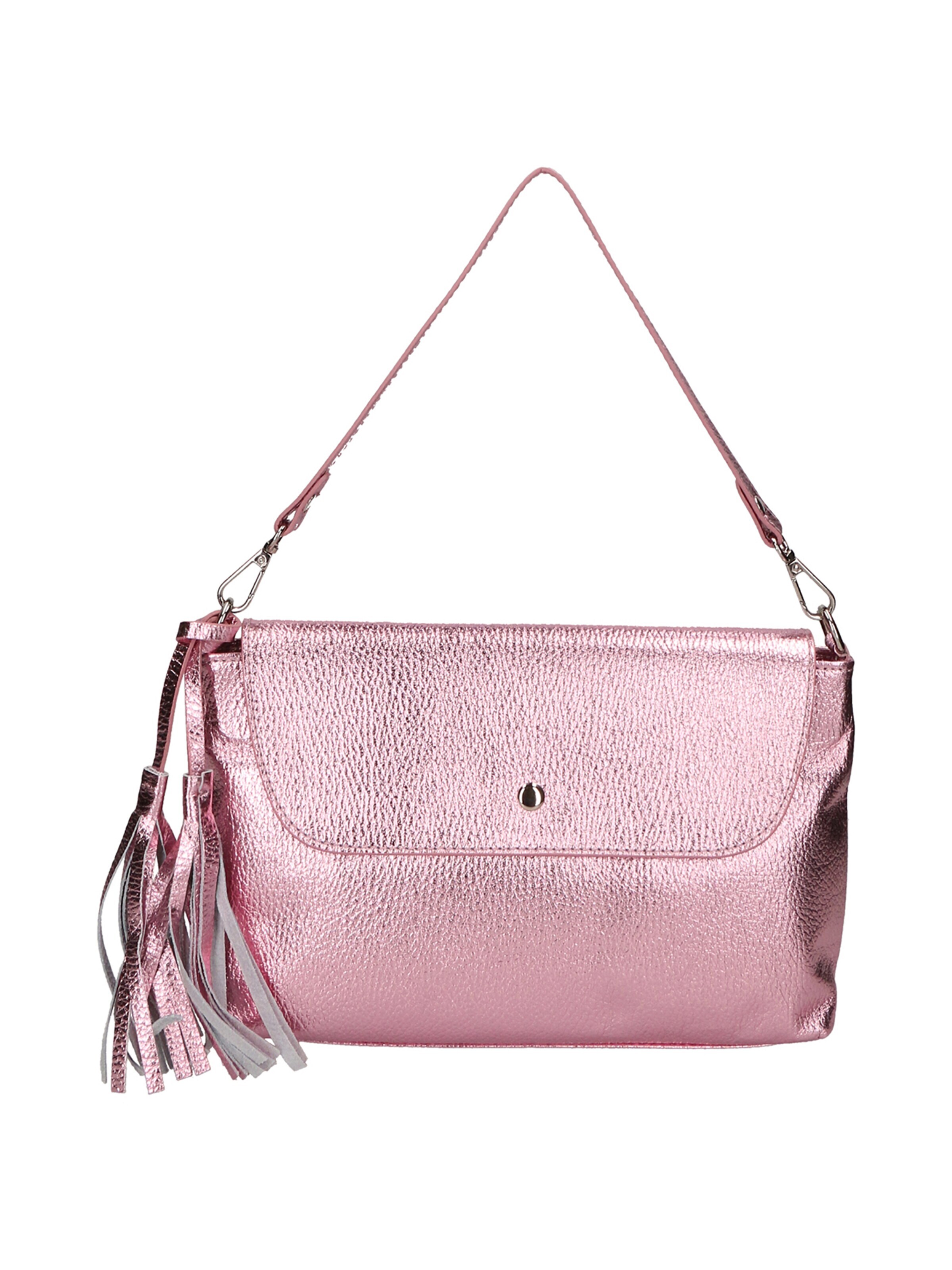 Pochette 'Pochette Donna Pelle Dollaro Laminato con Tracolla Rimovibile - Made in Italy' di Gave Lux in rosa: frontale