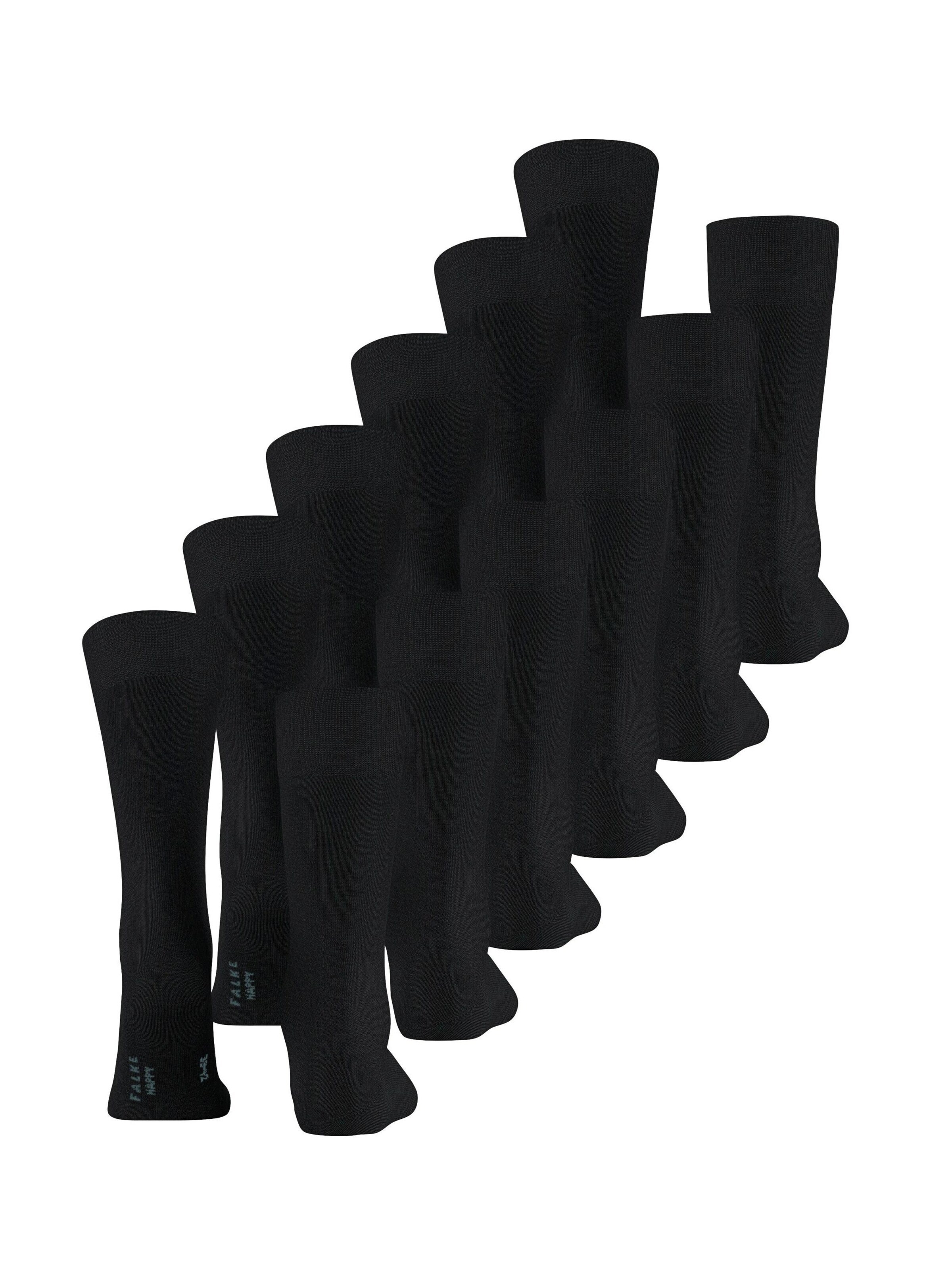 FALKE Socks 'Happy 6-Pack' in Black