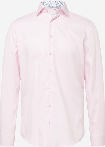 SEIDENSTICKER Слим Деловая рубашка в Ярко-розовый: спереди