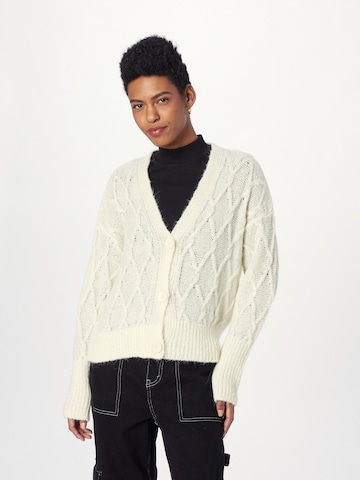 UNITED COLORS OF BENETTON Knit Cardigan in White: front