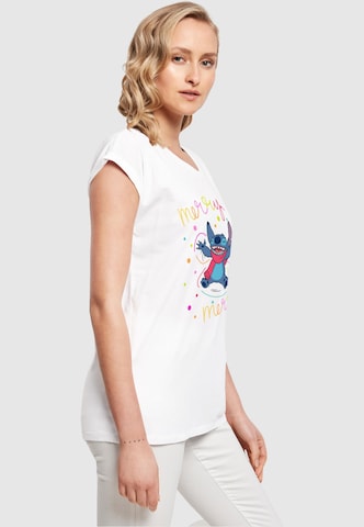 ABSOLUTE CULT Shirt 'Lilo And Stitch - Merry Rainbow' in Wit
