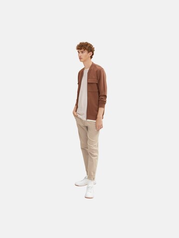 TOM TAILOR DENIM Sweat jacket in Brown