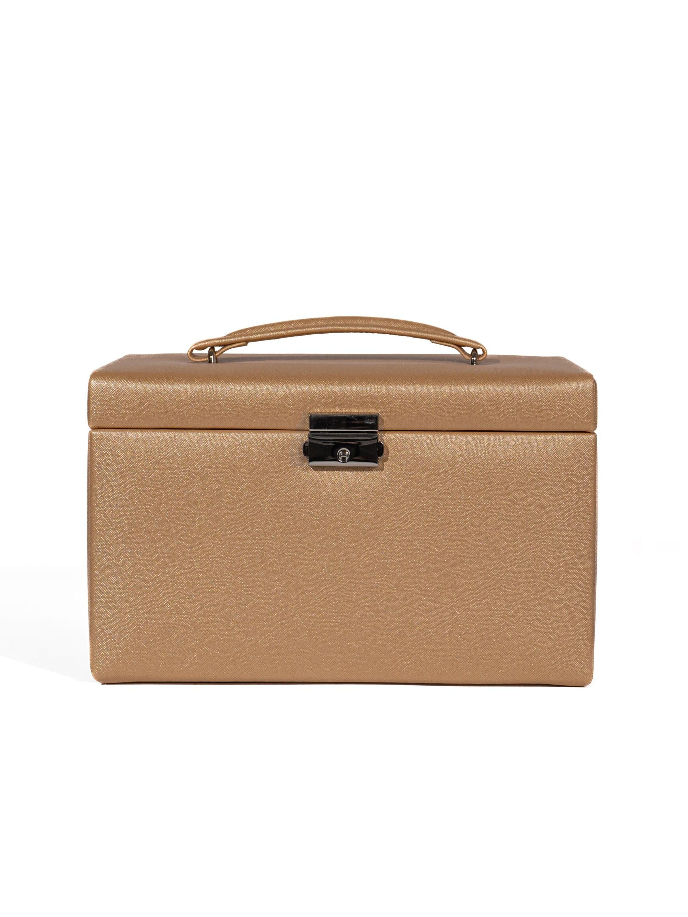 Friedrich23 Jewelry storage 'JOLIE Schmuckkästchen - Kreuznarben Optik' in Gold: front