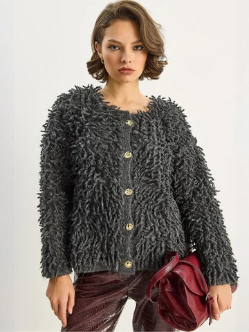 Bianco Lucci Gebreid vest in Grijs: voorkant