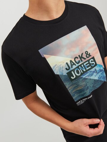 melns JACK & JONES T-Krekls 'Tresor'