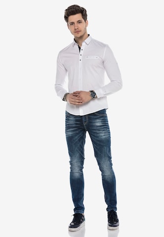 CIPO & BAXX Regular Fit Business Hemd LODGE mit Brusttasche in Weiß