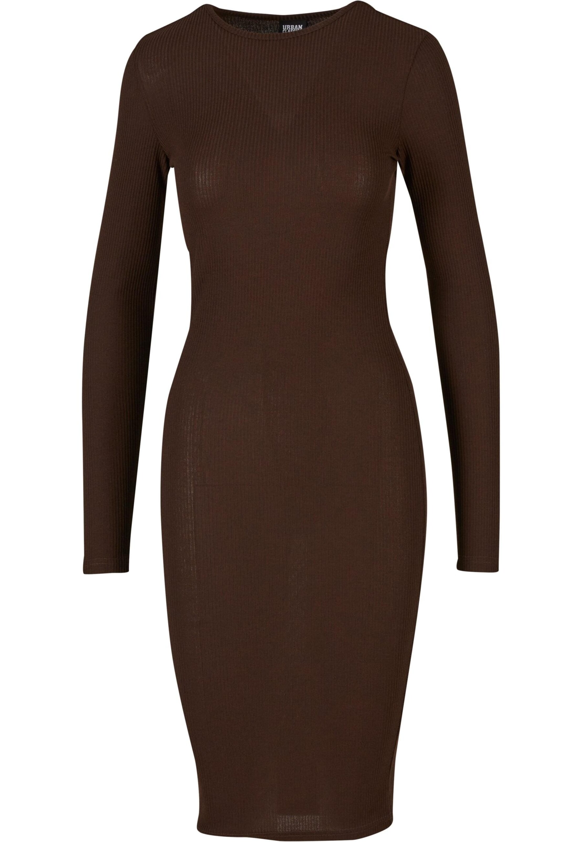 Urban Classics Stickad klänning i brun: framsida