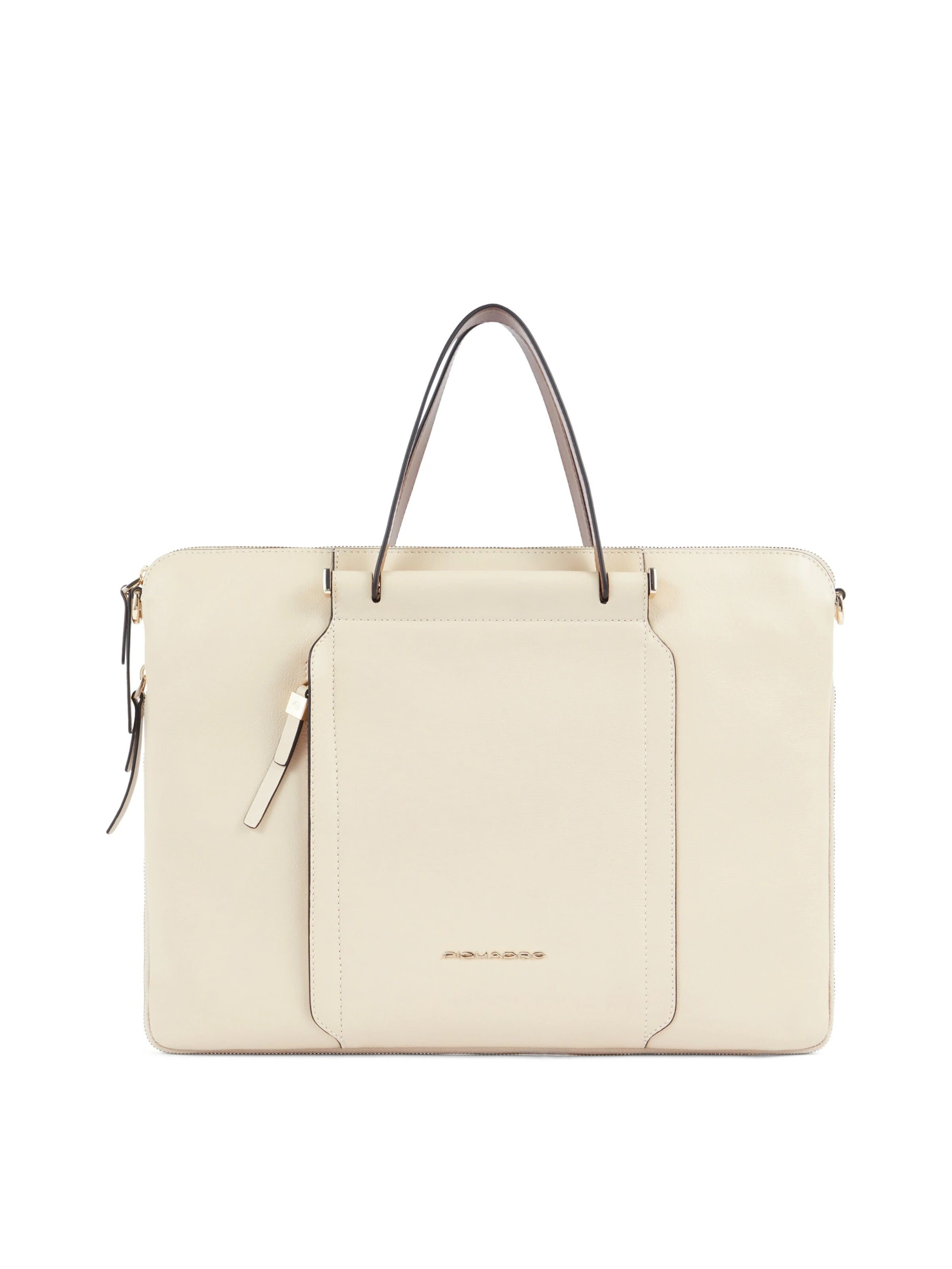 Sac d’ordinateur portable Piquadro en beige : devant