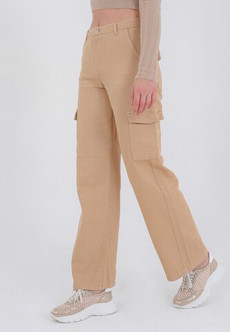 FRESHLIONS Regular Cargohose 'Lil' in Beige