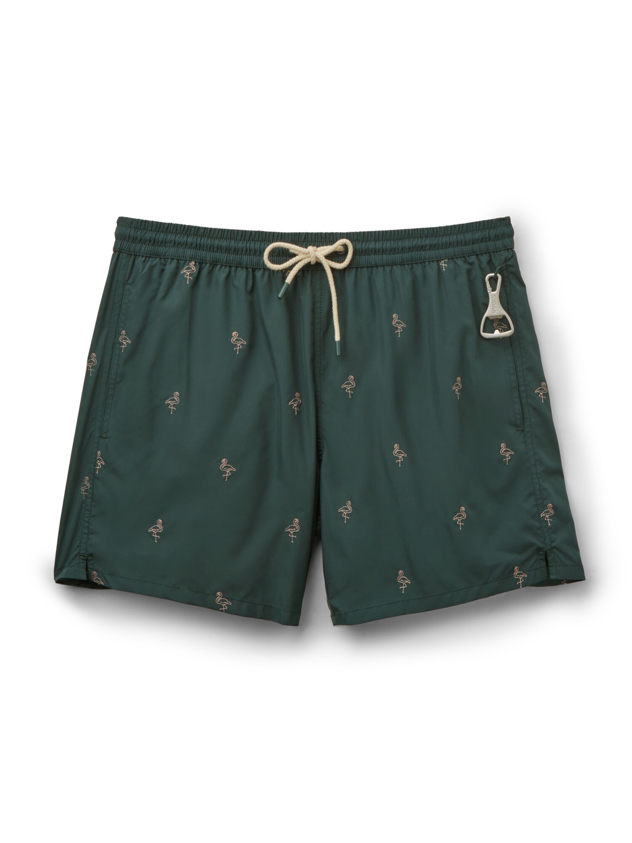 IUMAN Intimissimi Swim Trunks with bottle opener in Grün: Vorderseite