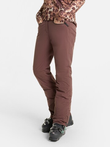 ZIENER Slim fit Outdoor Pants 'TILLA' in Brown