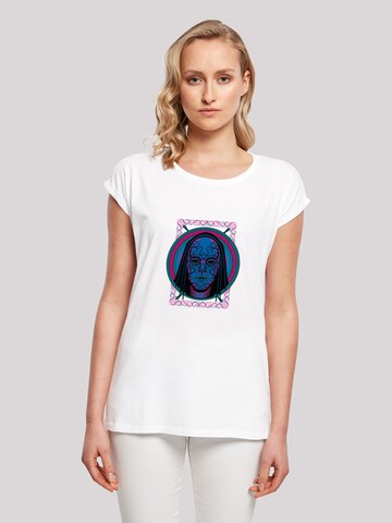 T-shirt 'Harry Potter Neon Death Eater Mask' F4NT4STIC en blanc : devant