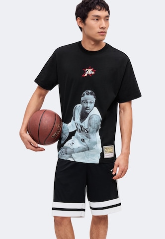 Maglietta 'NBA PLAYER 76ERS - IVERSON' di Mitchell & Ness in nero: frontale