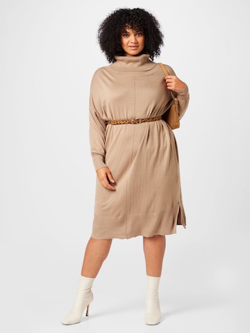 Fransa Curve Knitted dress in Beige
