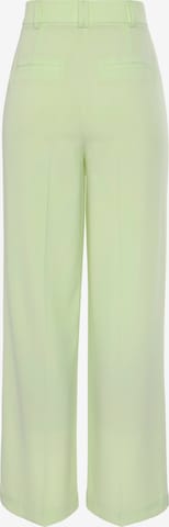 LASCANA - Perna larga Calças com vincos em verde