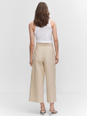 MANGO Wide Leg Suorat housut 'POPE' värissä beige