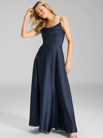SWING Večerna obleka | modra barva: sprednja stran
