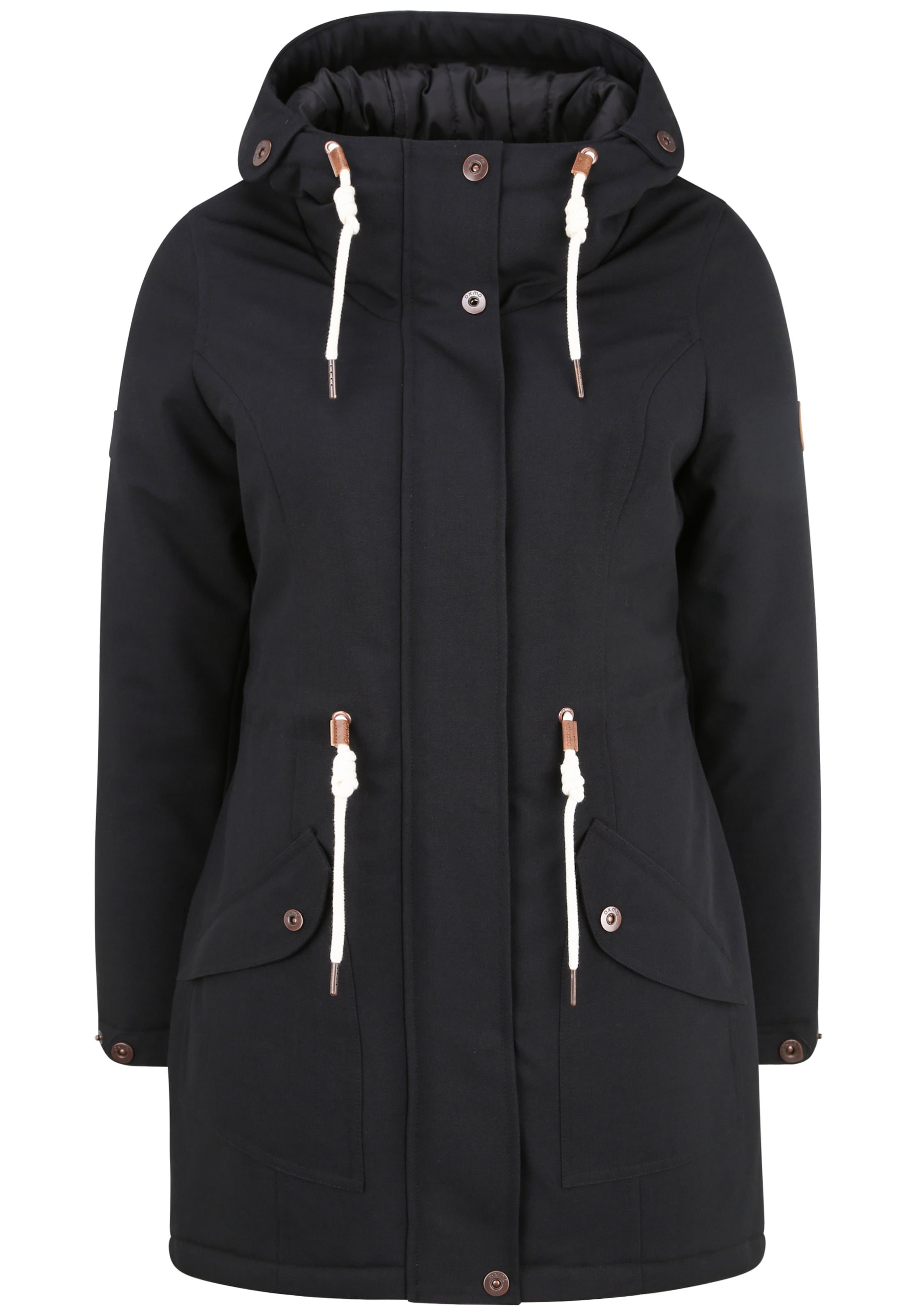 Oxmo Between-seasons parka 'Melly' in Black: front