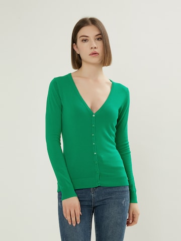 Influencer Knit cardigan in Green: front