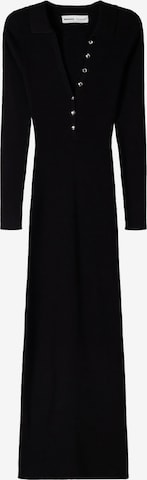 Robes en maille Bershka en noir : devant