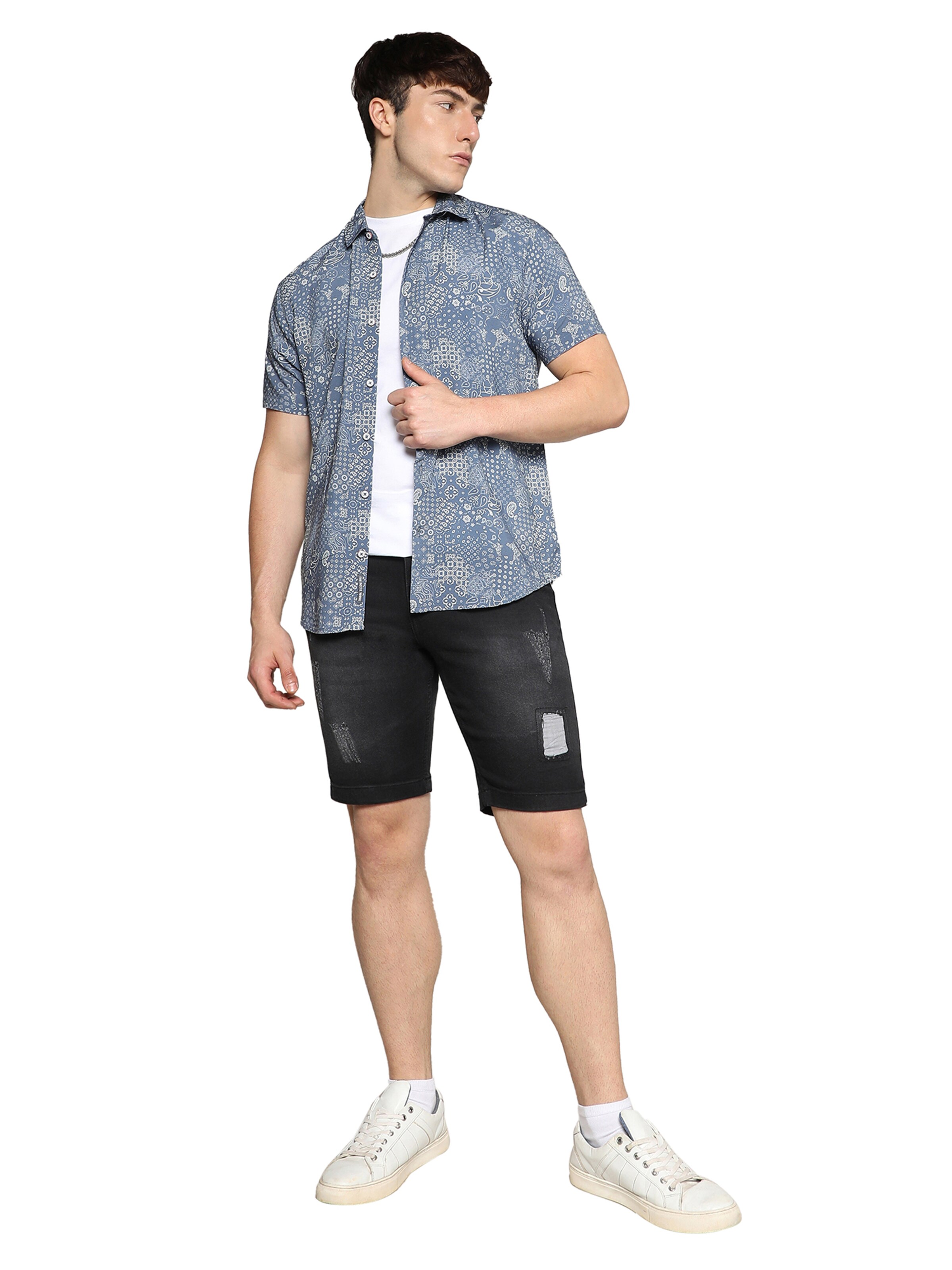 Campus Sutra Regular fit Srajca 'Adriel' | modra barva