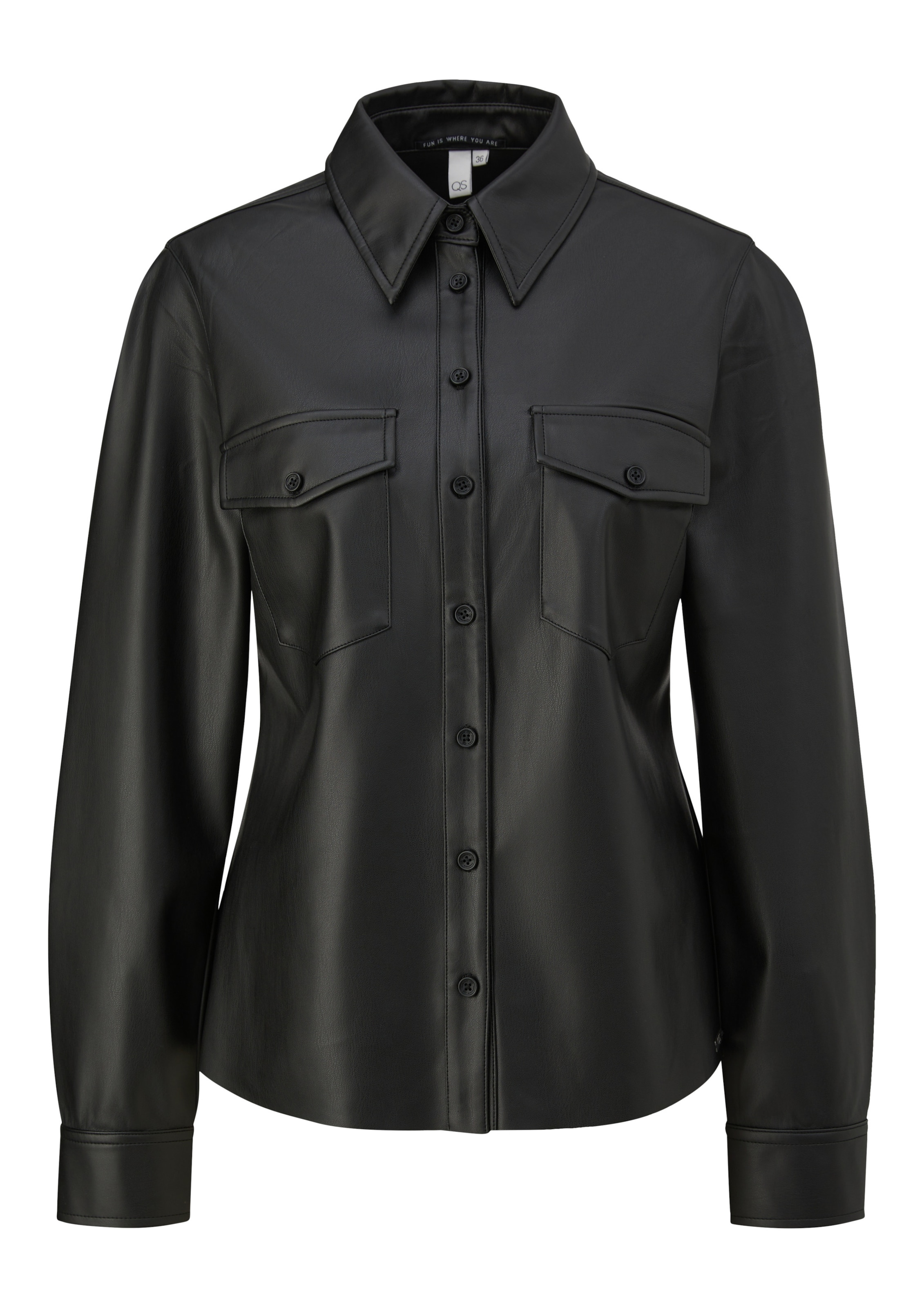 QS Blouse in Zwart: voorkant