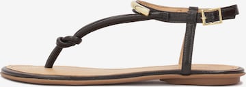 Kazar T-Bar Sandals in Black: front