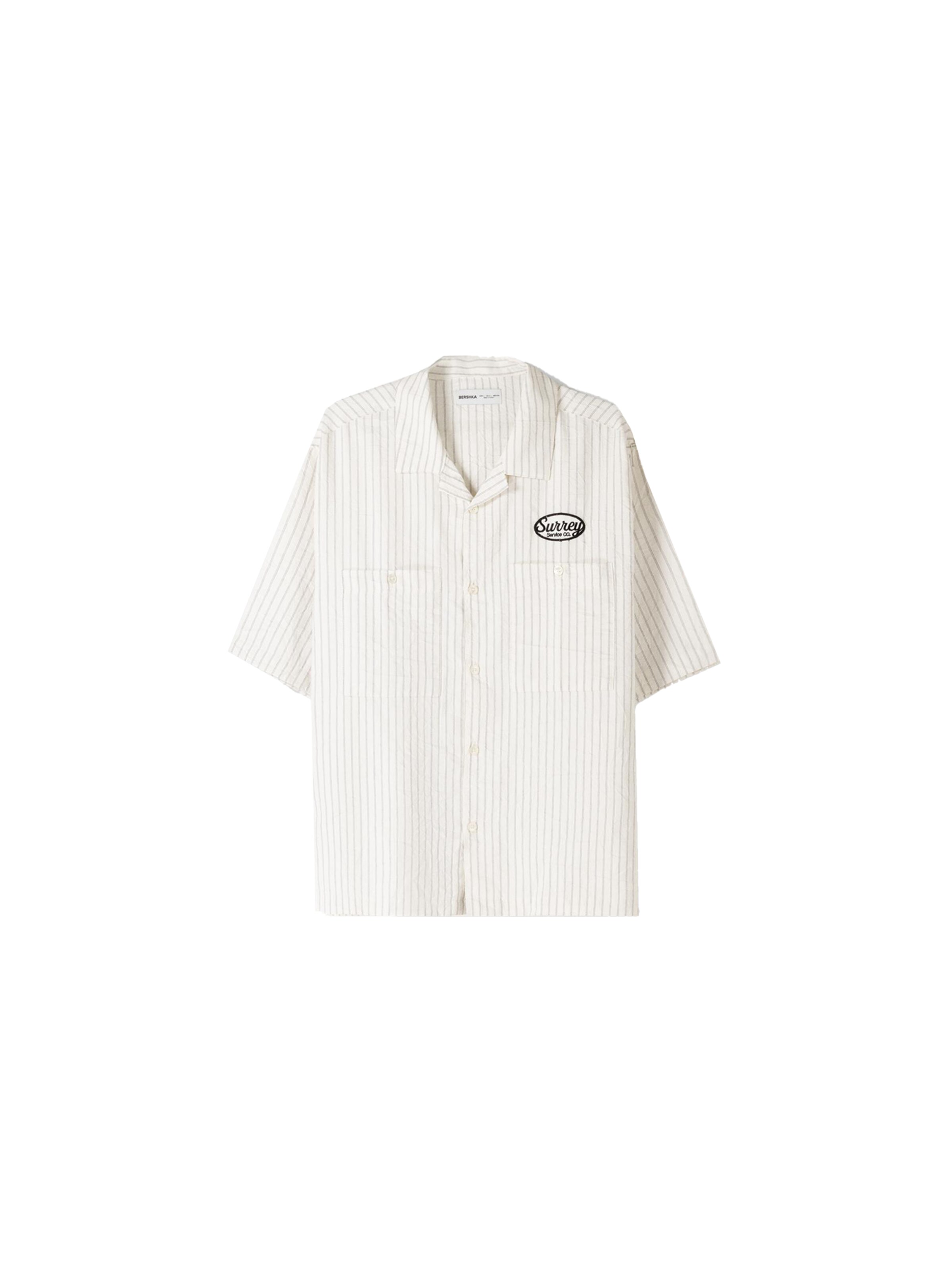 Bershka Klasický střih Košile – bílá: přední strana