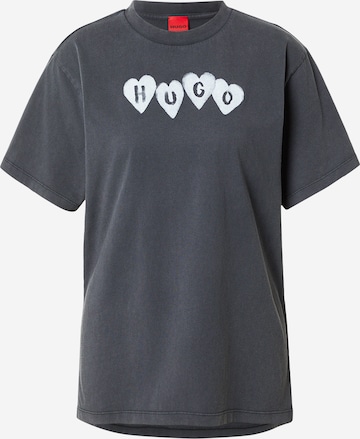 HUGO Majica | črna barva: sprednja stran