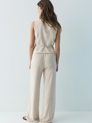 Pull&Bear Wide leg Byxa i beige