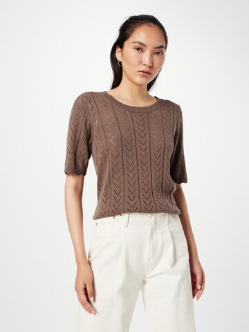 VILA Sweater 'SHELLEY' in Brown: front
