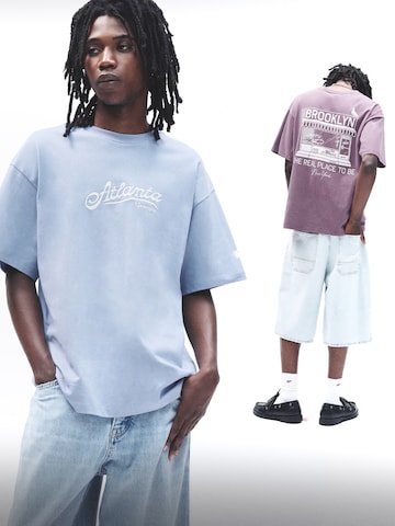 Pull&Bear T-Shirt 'ATLANTA' in Grau