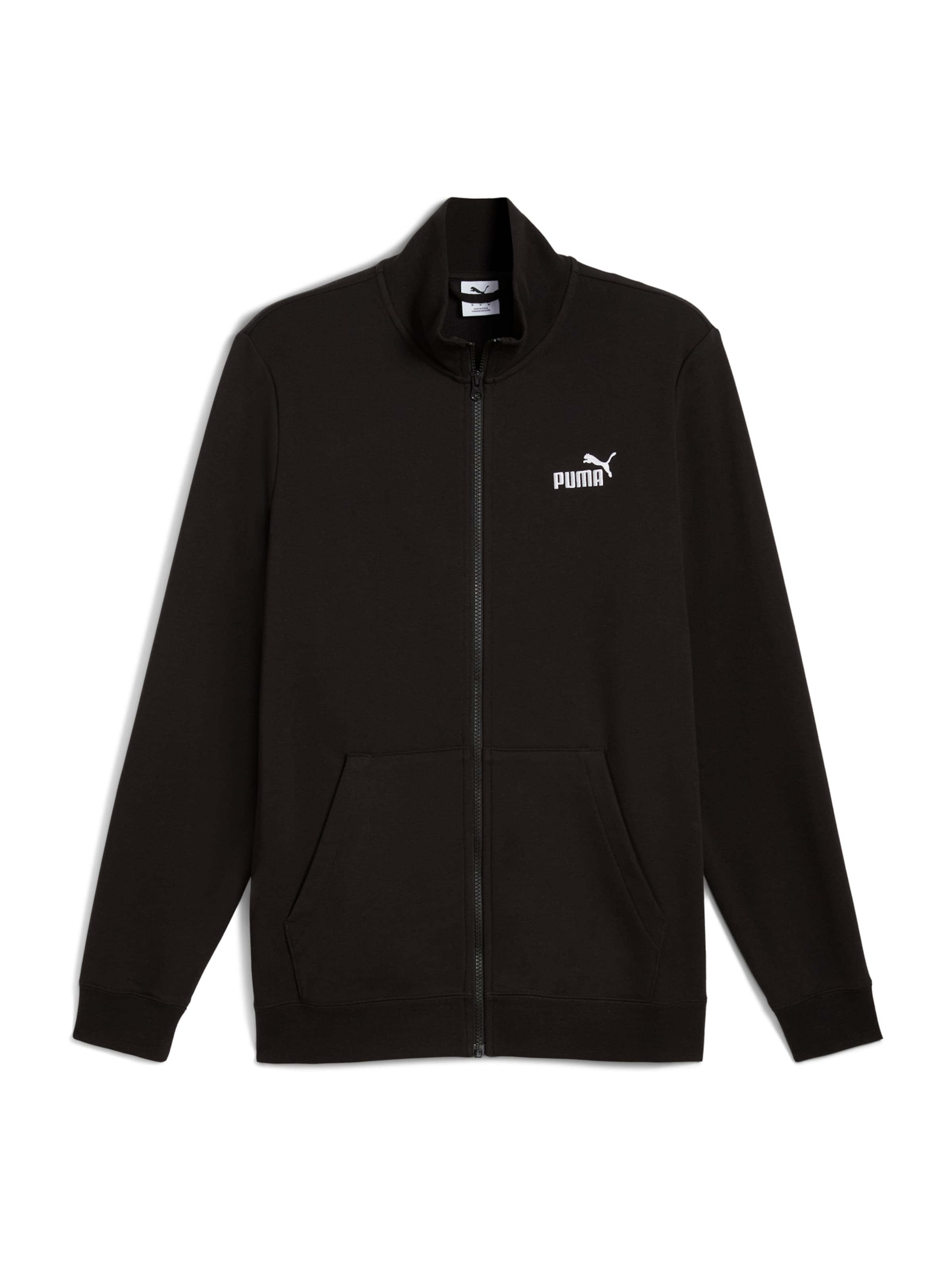 PUMA Αθλητική ζακέτα φούτερ 'Essentials No. 1' σε μαύρο: μπροστά