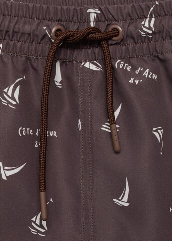 MANGO MAN Swim Trunks 'Veleros' in Brown