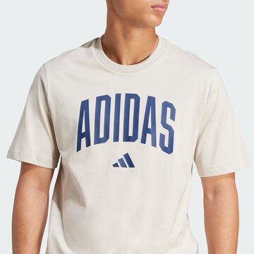 ADIDAS SPORTSWEAR Λειτουργικό μπλουζάκι 'Collegiate Lineage' σε μπεζ