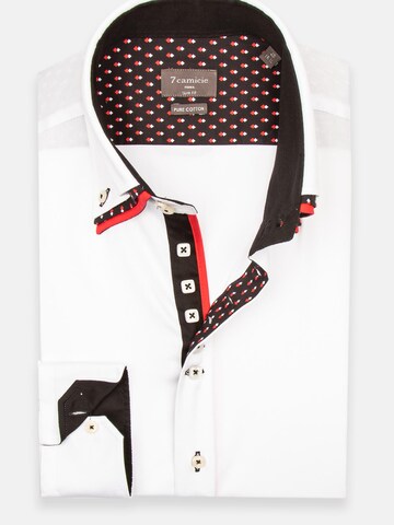 Camicia business 'Vesuvio Iconic Satin Man Shirt Black' di 7Camicie in bianco: frontale