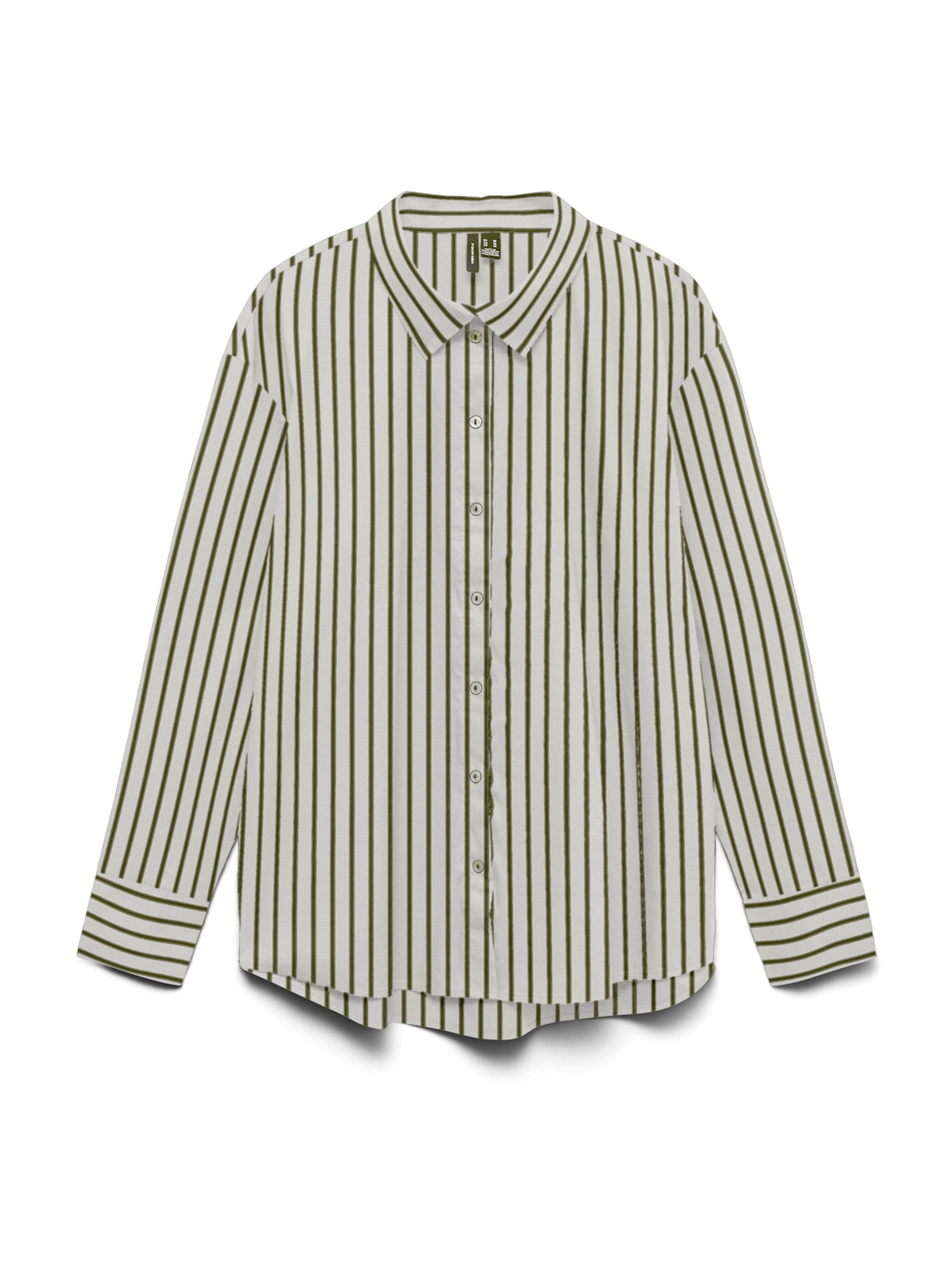 VERO MODA Chemisier 'VMTANJA' en XS en olive / sapin / blanc cassé, Vue avec produit