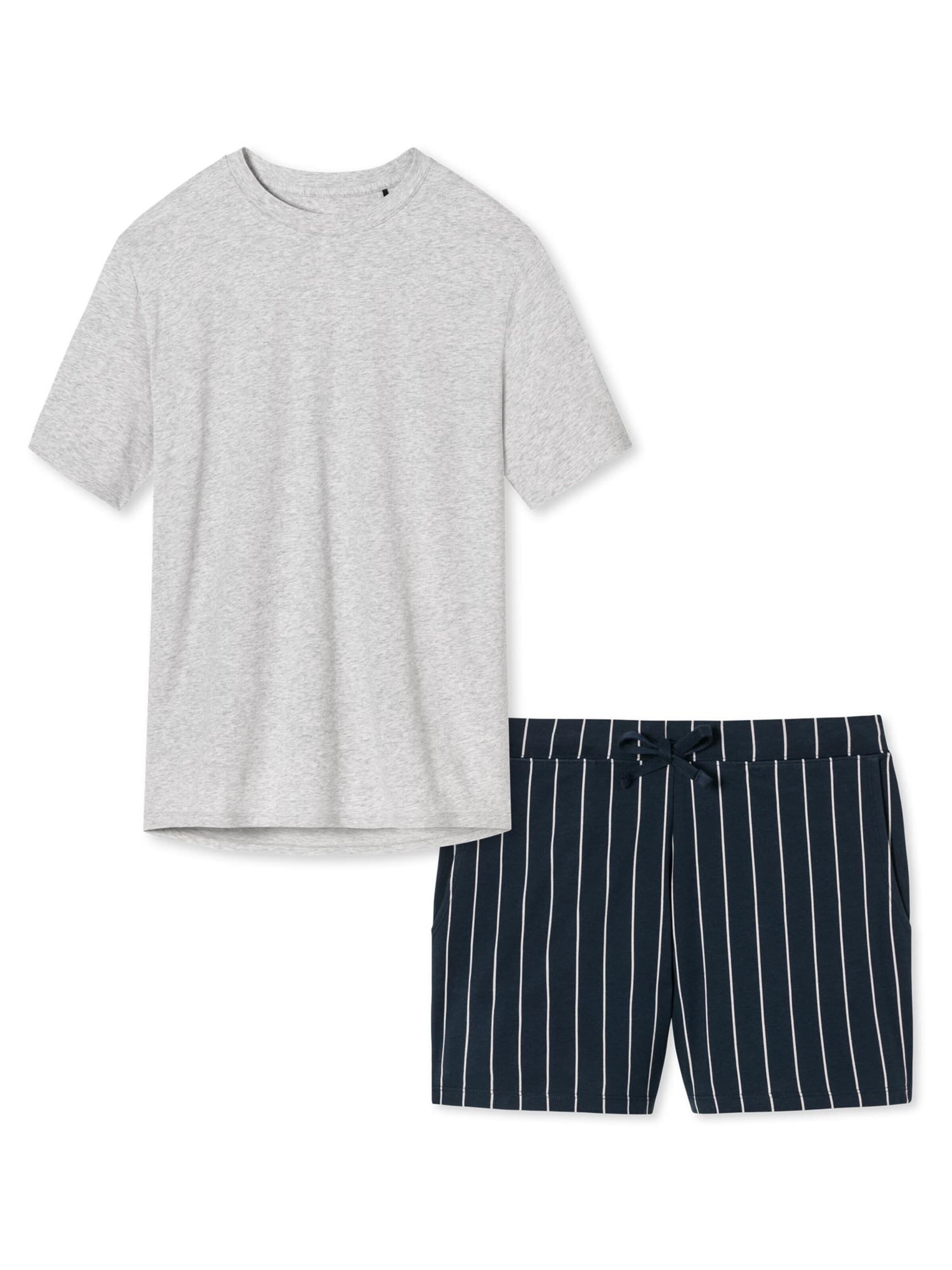 SCHIESSER Pyjama 'Cotton' in Grijs: voorkant