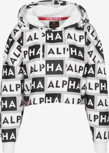 ALPHA INDUSTRIES Sweatshirt ' AOP ' in Black / White, Item view