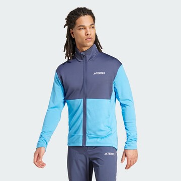 ADIDAS TERREX Funktionsfleecejacke in Blau: Vorderseite