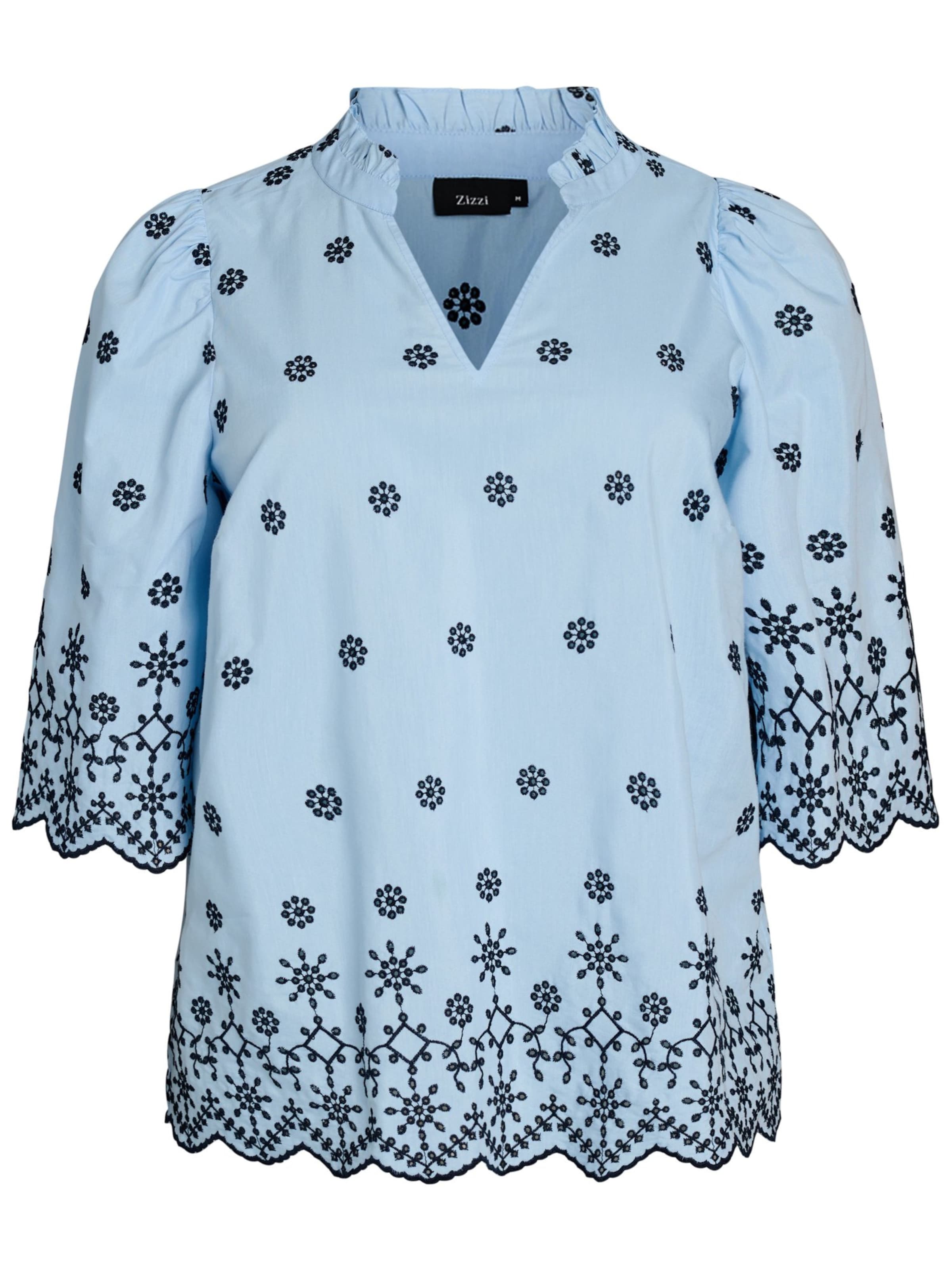 Camicia da donna 'Eviola' di Zizzi in blu: frontale