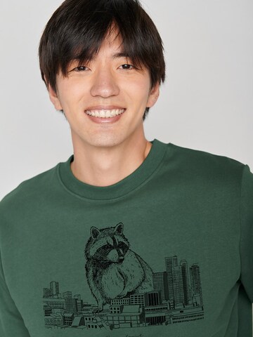 GREENBOMB Sweatshirt 'Animal Raccoon City' in Green