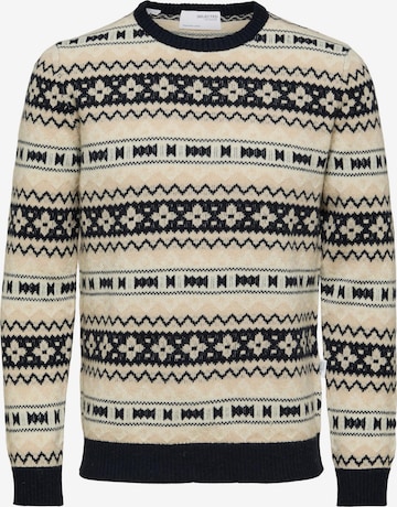 SELECTED HOMME Sweater 'Faroe' in Beige: front