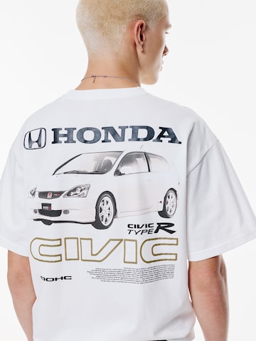 Pull&Bear T-shirt 'HONDA CIVIC' i vit