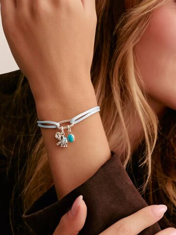 Bracelet 'Silver Textile Bracelet Light Blue Connect' Thomas Sabo en bleu : devant
