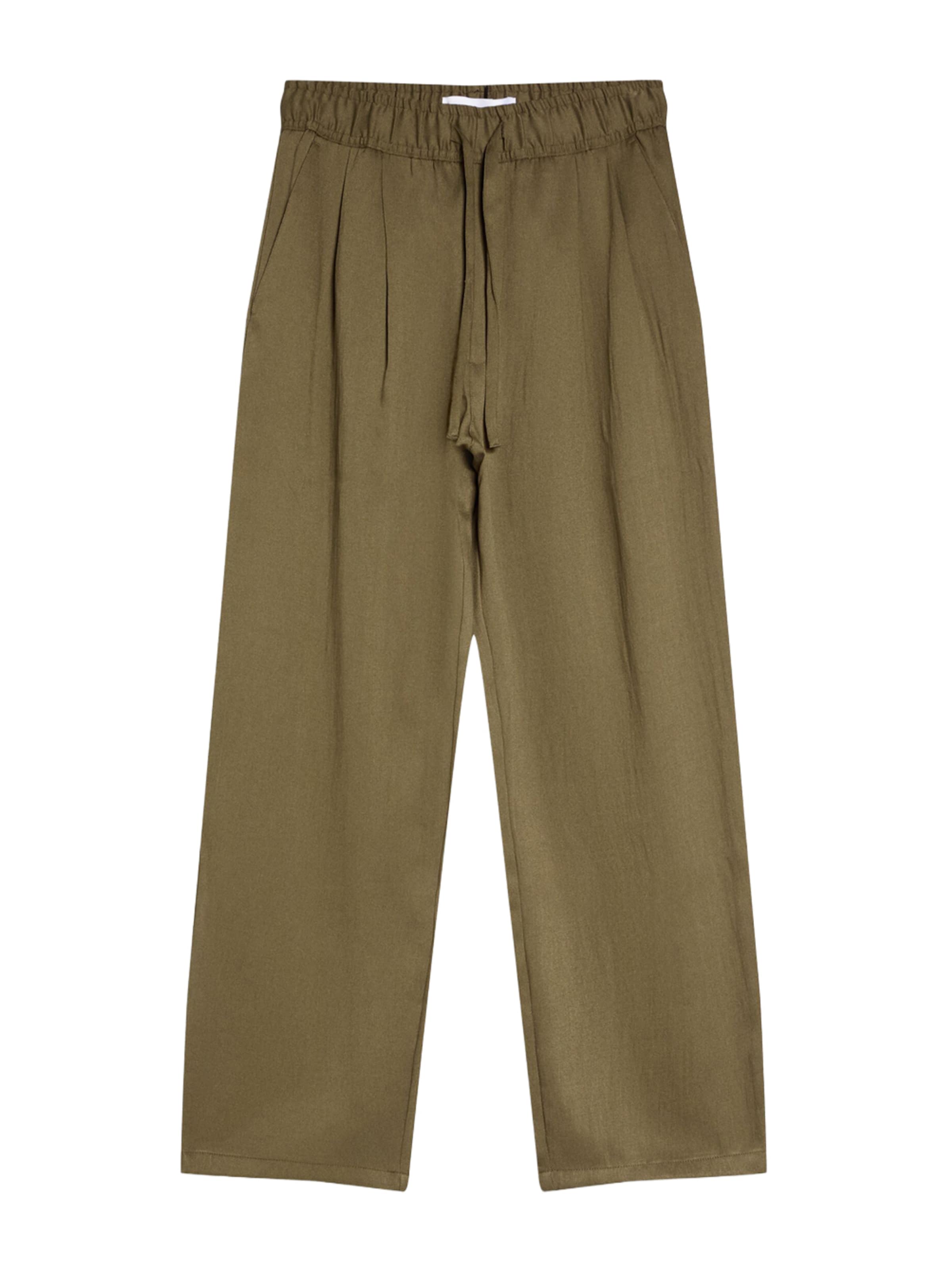 Bershka Baggy Trousers 'RÚSTICO' in Green: front