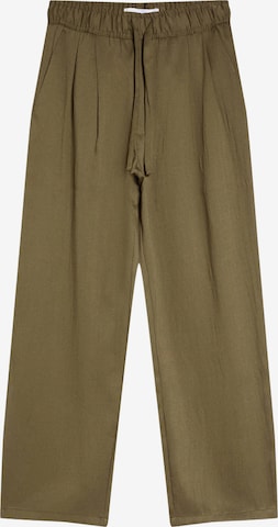 Bershka Baggy Панталон 'RÚSTICO' в зелено: отпред