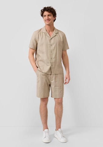s.Oliver Regular fit Button Up Shirt in Beige
